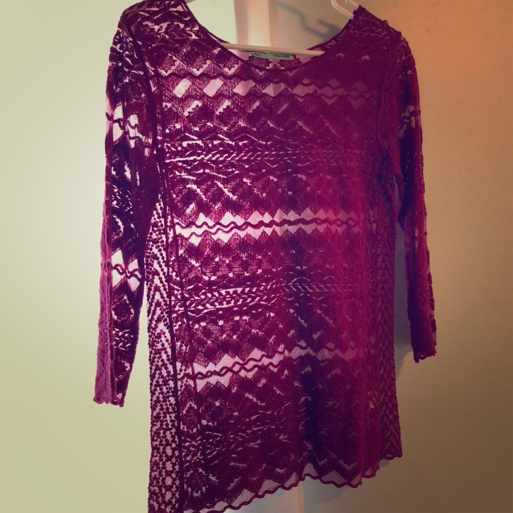 Magenta lace top